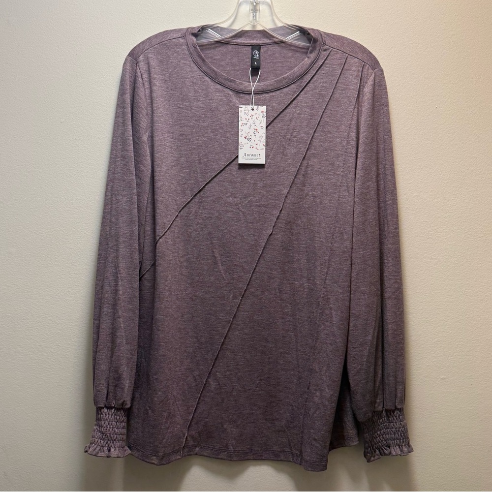 Women's Purple Long Sleeve Top Size Large loose fit